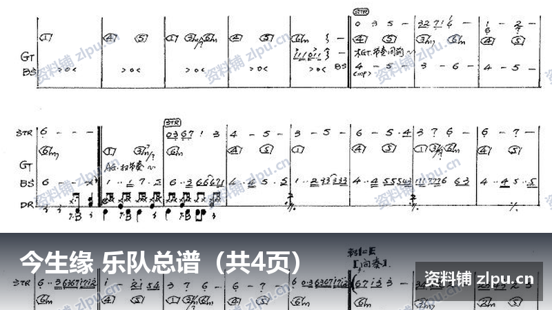 今生缘 乐队总谱（共4页）-资料铺
