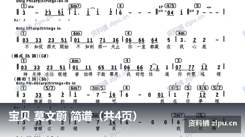 宝贝 莫文蔚 简谱(共4页)插图 宝贝 莫文蔚 简谱(共4页)