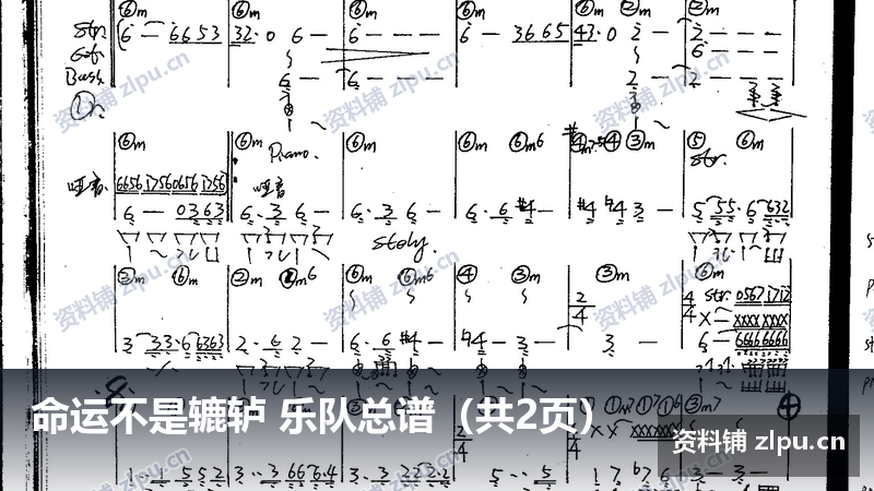命运不是辘轳 乐队总谱(共2页)-资料铺