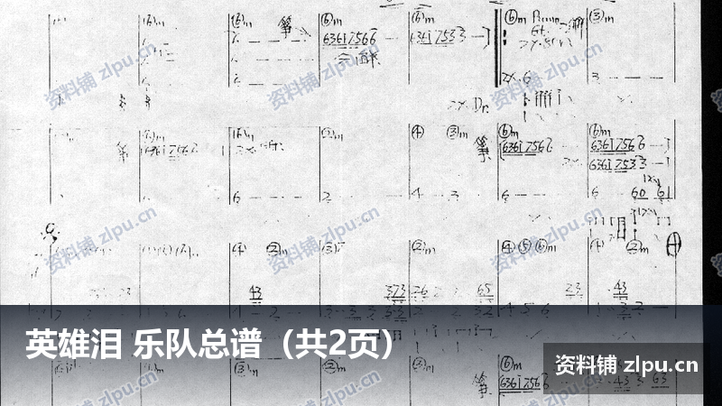 英雄泪 乐队总谱（共2页）-资料铺