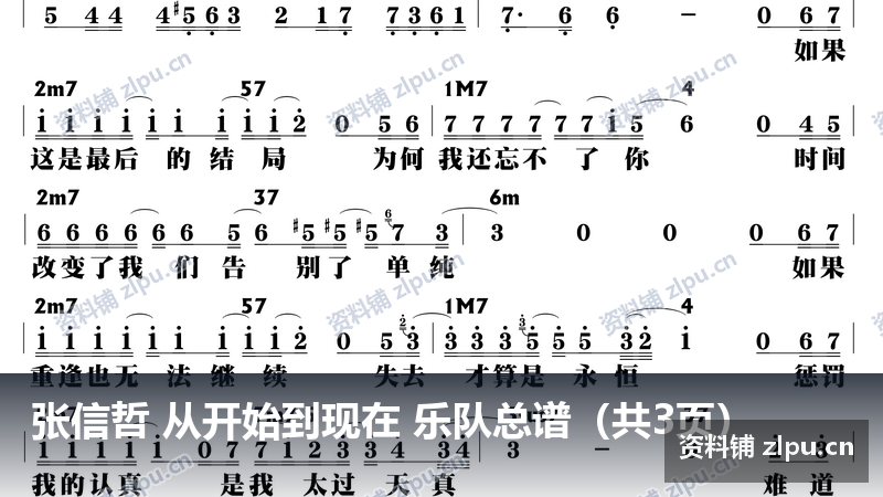 张信哲 从开始到现在 乐队总谱(共3页)-资料铺