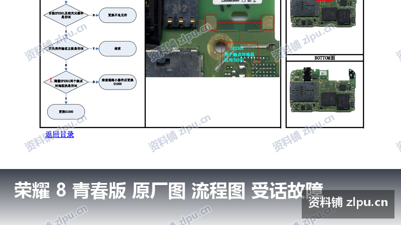 荣耀 8 青春版 原厂图 流程图 受话故障-资料铺