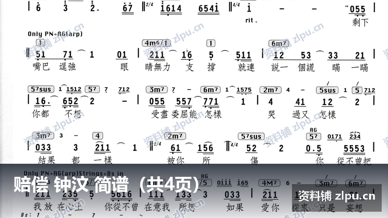 赔偿 钟汶 简谱(共4页)-资料铺