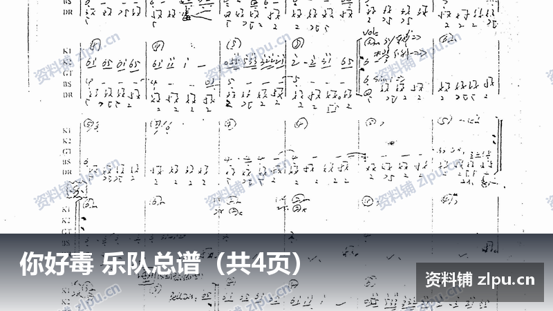 你好毒 乐队总谱（共4页）-资料铺