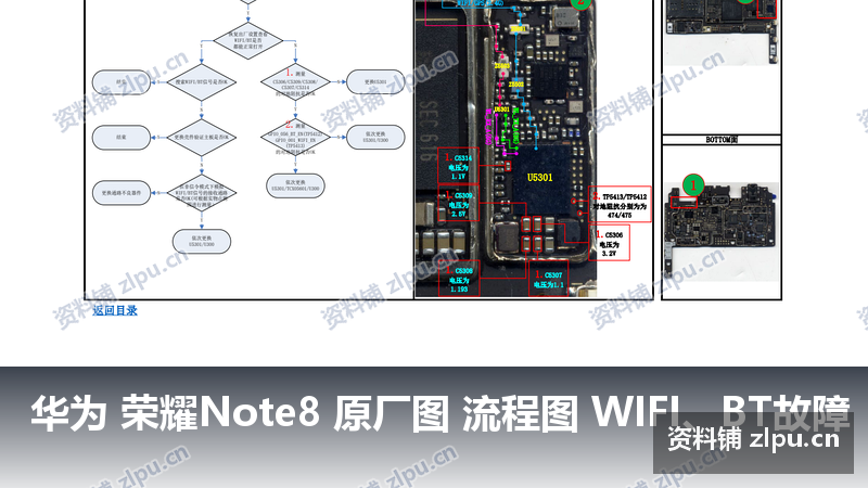 华为 荣耀Note8 原厂图 流程图 WIFI、BT故障-资料铺