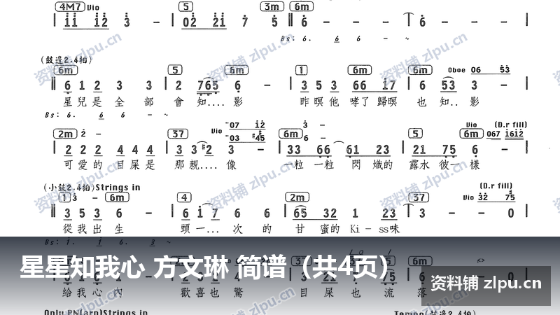 星星知我心 方文琳 简谱（共4页）-资料铺