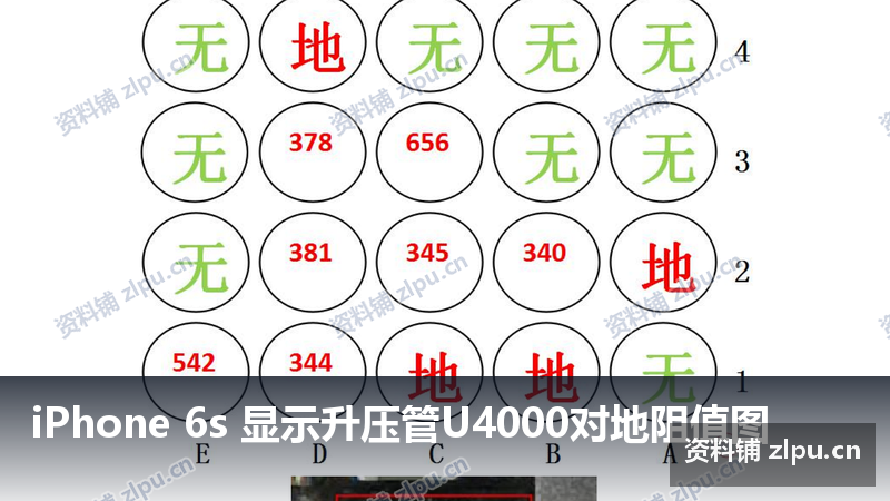iPhone 6s 显示升压管U4000对地阻值图-资料铺