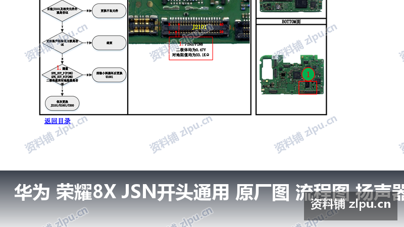 华为 荣耀8X JSN开头通用 原厂图 流程图 扬声器故障插图 华为 荣耀8X JSN开头通用 原厂图 流程图 扬声器故障