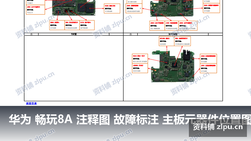 华为 畅玩8A 注释图 故障标注 主板元器件位置图-资料铺