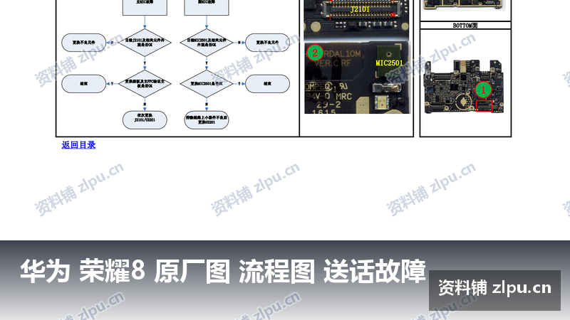 华为 荣耀8 原厂图 流程图 送话故障-资料铺