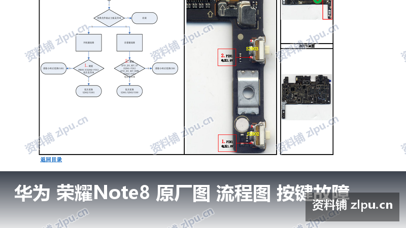 华为 荣耀Note8 原厂图 流程图 按键故障插图 华为 荣耀Note8 原厂图 流程图 按键故障