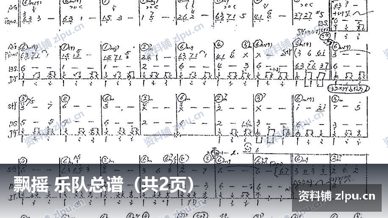 飘摇 乐队总谱（共2页）-资料铺