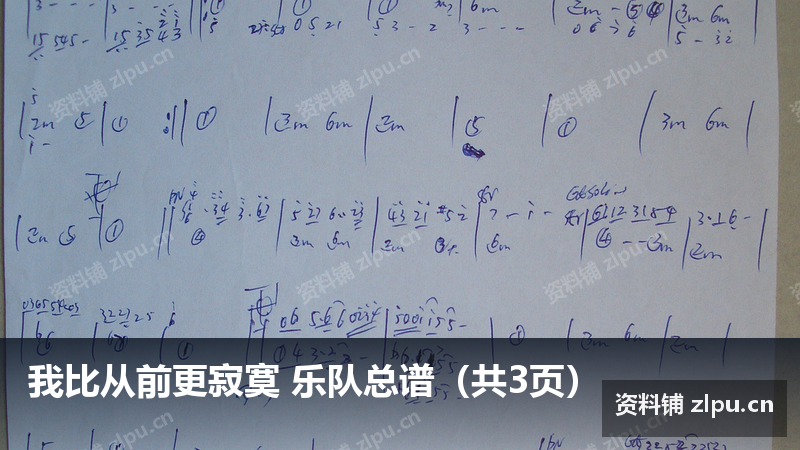 我比从前更寂寞 乐队总谱（共3页）-资料铺