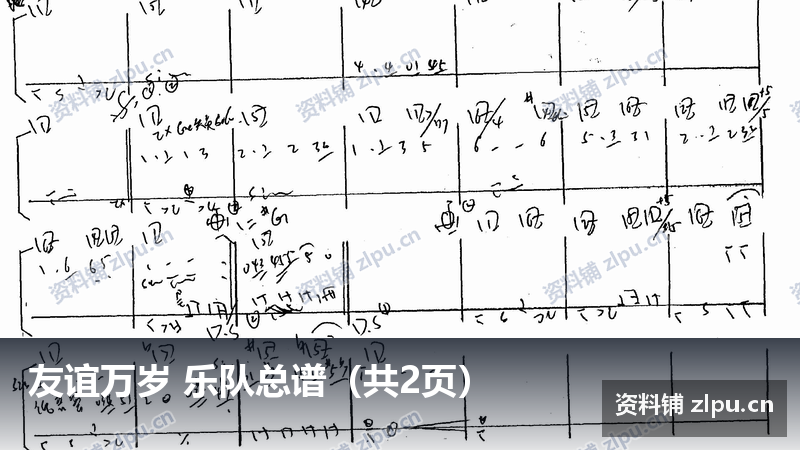友谊万岁 乐队总谱（共2页）-资料铺