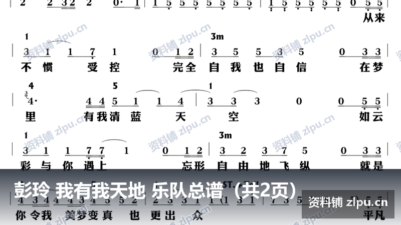 彭玲 我有我天地 乐队总谱（共2页）-资料铺