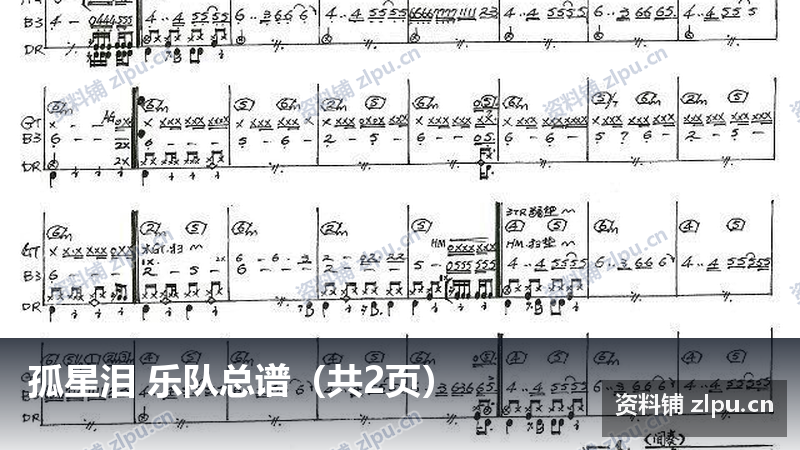孤星泪 乐队总谱（共2页）-资料铺
