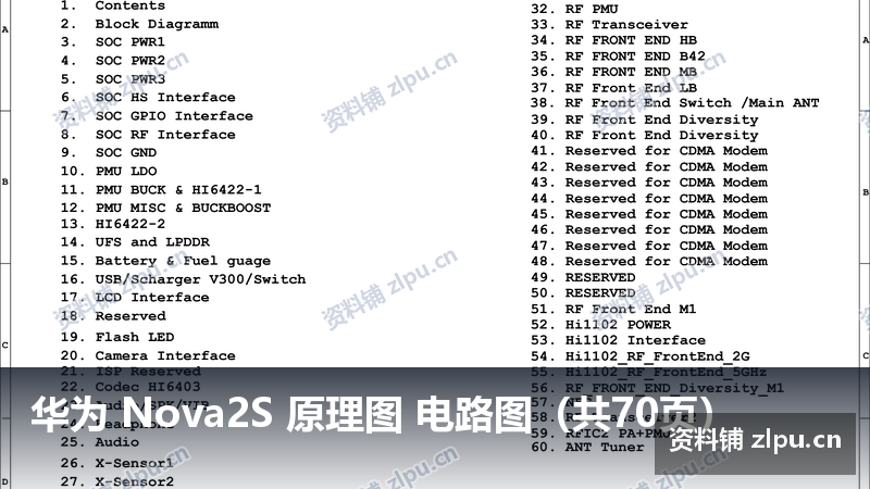 华为 Nova2S 原理图 电路图(共70页)插图 华为 Nova2S 原理图 电路图(共70页)
