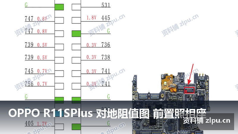OPPO R11SPlus 对地阻值图 前置照相座-资料铺
