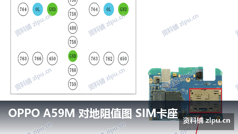 OPPO A59M 对地阻值图 SIM卡座插图 OPPO A59M 对地阻值图 SIM卡座