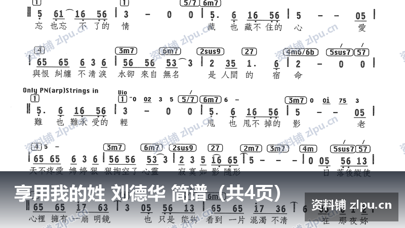 享用我的姓 刘德华 简谱（共4页）-资料铺