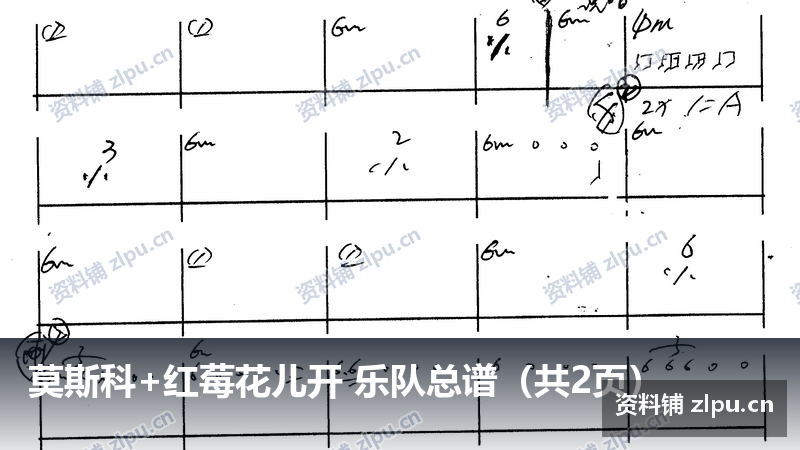 莫斯科+红莓花儿开 乐队总谱（共2页）-资料铺
