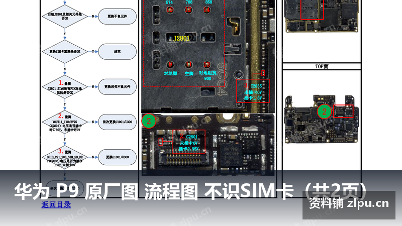 华为 P9 原厂图 流程图 不识SIM卡（共2页）-资料铺