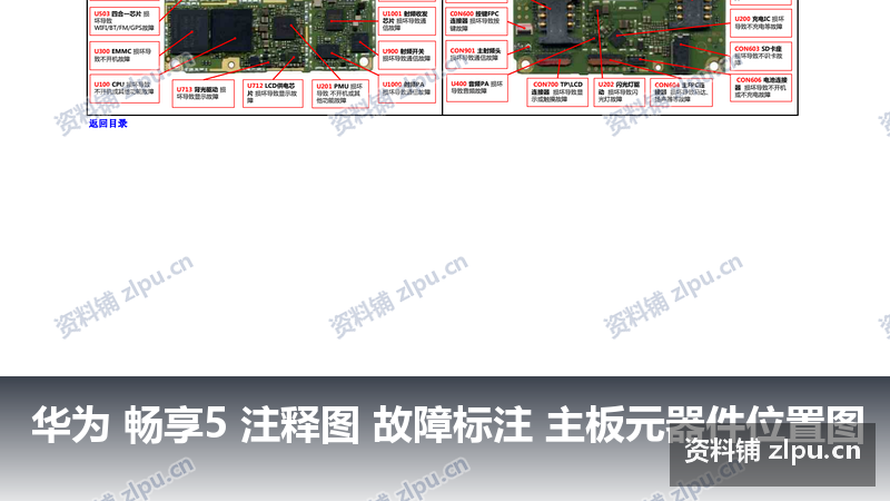 华为 畅享5 注释图 故障标注 主板元器件位置图插图 华为 畅享5 注释图 故障标注 主板元器件位置图