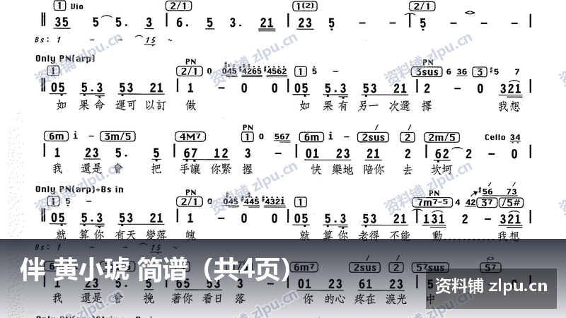 伴 黄小琥 简谱（共4页）-资料铺