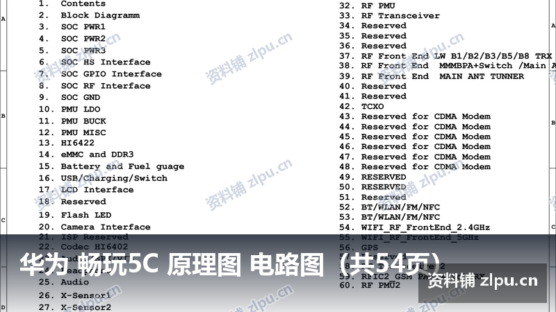华为 畅玩5C 原理图 电路图（共54页）-资料铺