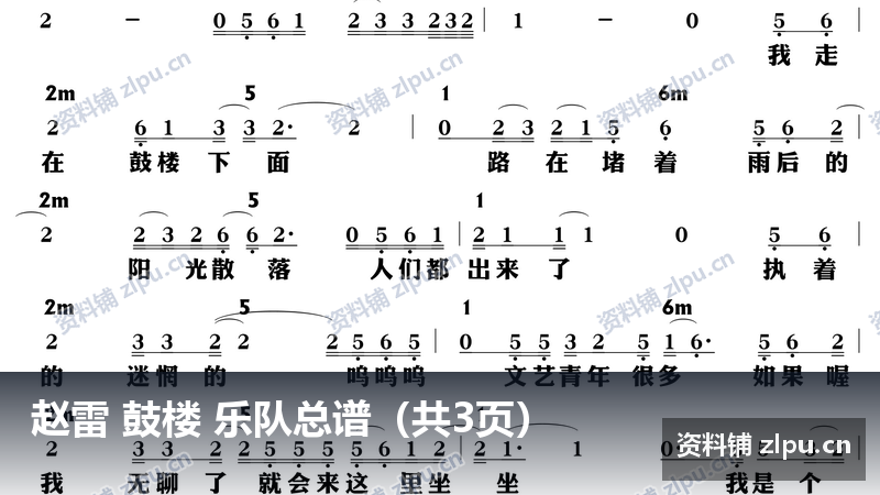 赵雷 鼓楼 乐队总谱（共3页）-资料铺