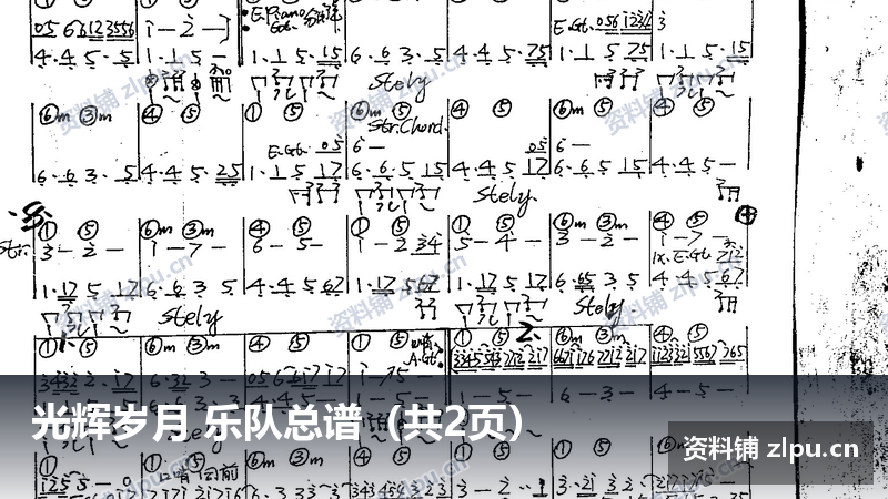 光辉岁月 乐队总谱(共2页)插图 光辉岁月 乐队总谱(共2页)