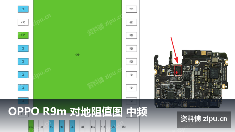 OPPO R9m 对地阻值图 中频插图 OPPO R9m 对地阻值图 中频