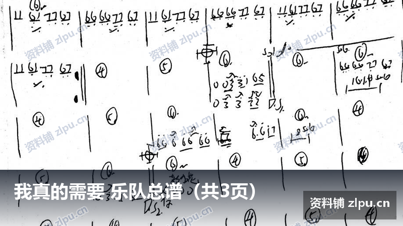 我真的需要 乐队总谱（共3页）-资料铺