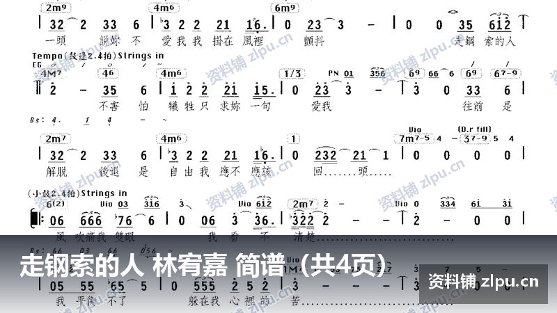 走钢索的人 林宥嘉 简谱（共4页）-资料铺
