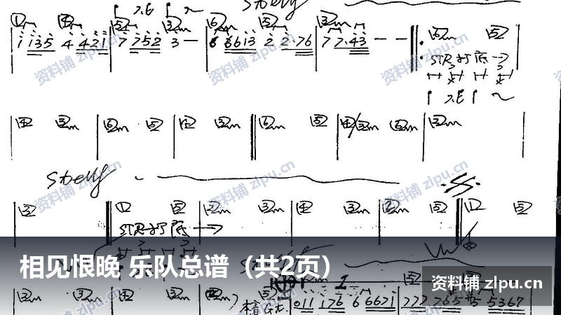 相见恨晚 乐队总谱（共2页）-资料铺