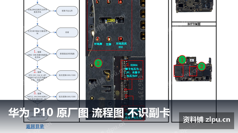 华为 P10 原厂图 流程图 不识副卡-资料铺