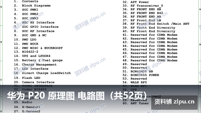 华为 P20 原理图 电路图(共52页)插图 华为 P20 原理图 电路图(共52页)