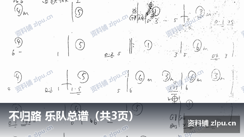 不归路 乐队总谱（共3页）-资料铺