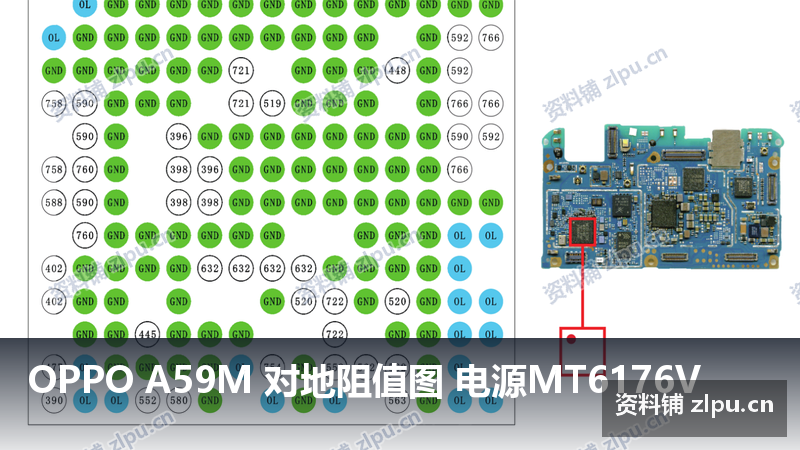 OPPO A59M 对地阻值图 电源MT6176V-资料铺