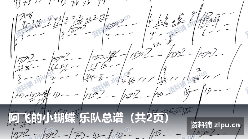 阿飞的小蝴蝶 乐队总谱(共2页)插图 阿飞的小蝴蝶 乐队总谱(共2页)