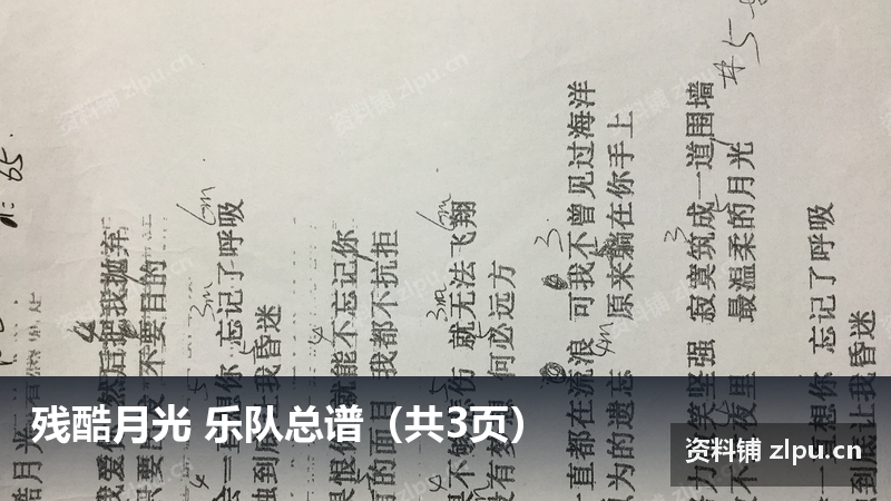 残酷月光 乐队总谱（共3页）-资料铺
