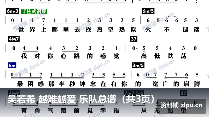 吴若希 越难越爱 乐队总谱（共3页）-资料铺