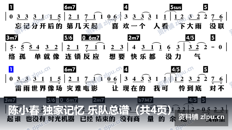 陈小春 独家记忆 乐队总谱（共4页）-资料铺