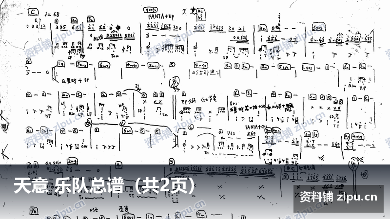 天意 乐队总谱（共2页）-资料铺