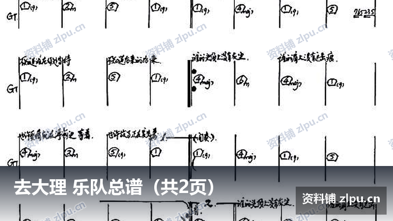 去大理 乐队总谱(共2页)-资料铺
