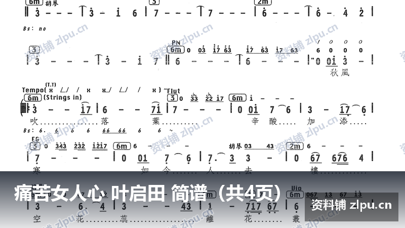 痛苦女人心 叶启田 简谱（共4页）-资料铺