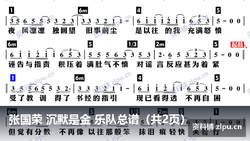 张国荣 沉默是金 乐队总谱（共2页）-资料铺