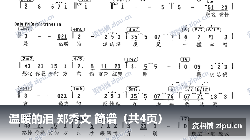 温暖的泪 郑秀文 简谱（共4页）-资料铺