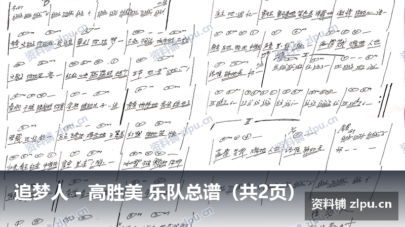 追梦人 – 高胜美 乐队总谱（共2页）-资料铺